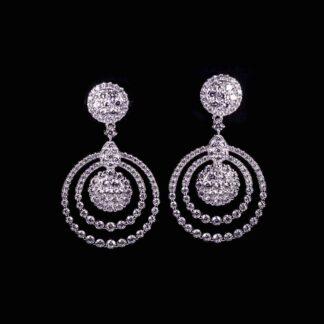 Omnia Rafeea White Silver Drop Earrings In 925 Silver High Quality Certified Lab Crafted Stones