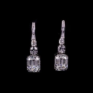 Omnia Sameeha White Drop Earrings In 925 Silver High Quality Lab Crafted Stones