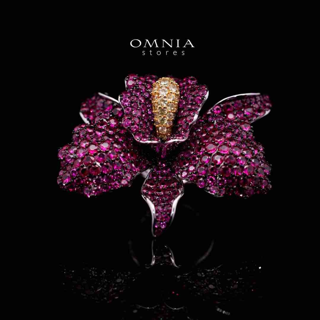 Omnia Nabila Red Butterfly Silver Ring in 925 Silver High Quality Simulated Diamonds Stones - Image 3