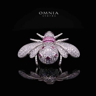 Omnia Nasreen Multi Color Silver Ring in 925 Silver In High Quality Simulated Diamonds