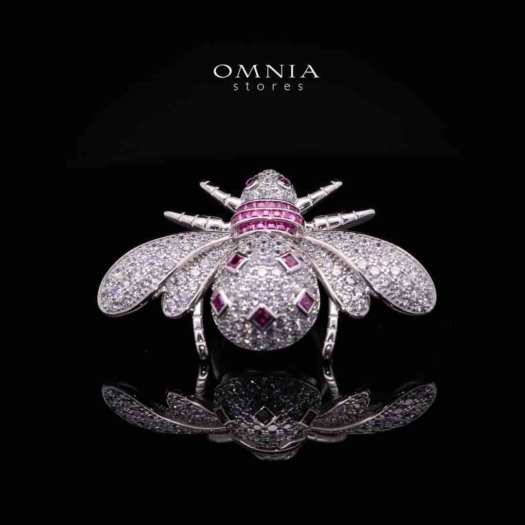 Omnia Nasreen Multi Color Silver Ring in 925 Silver In High Quality Simulated Diamonds