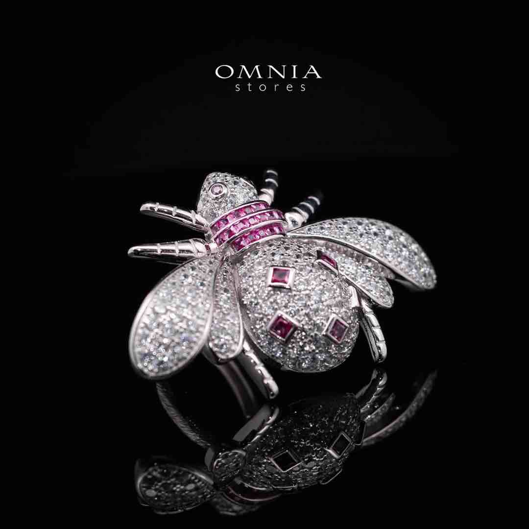 Omnia Nasreen Multi Color Silver Ring in 925 Silver In High Quality Simulated Diamonds - Image 3