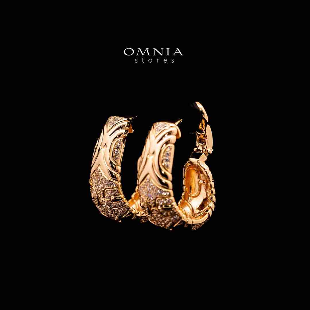 Omnia Hajar Golden Clip Earrrings Necklace in 925 Silver In High Quality Simulated Diamonds - Image 4