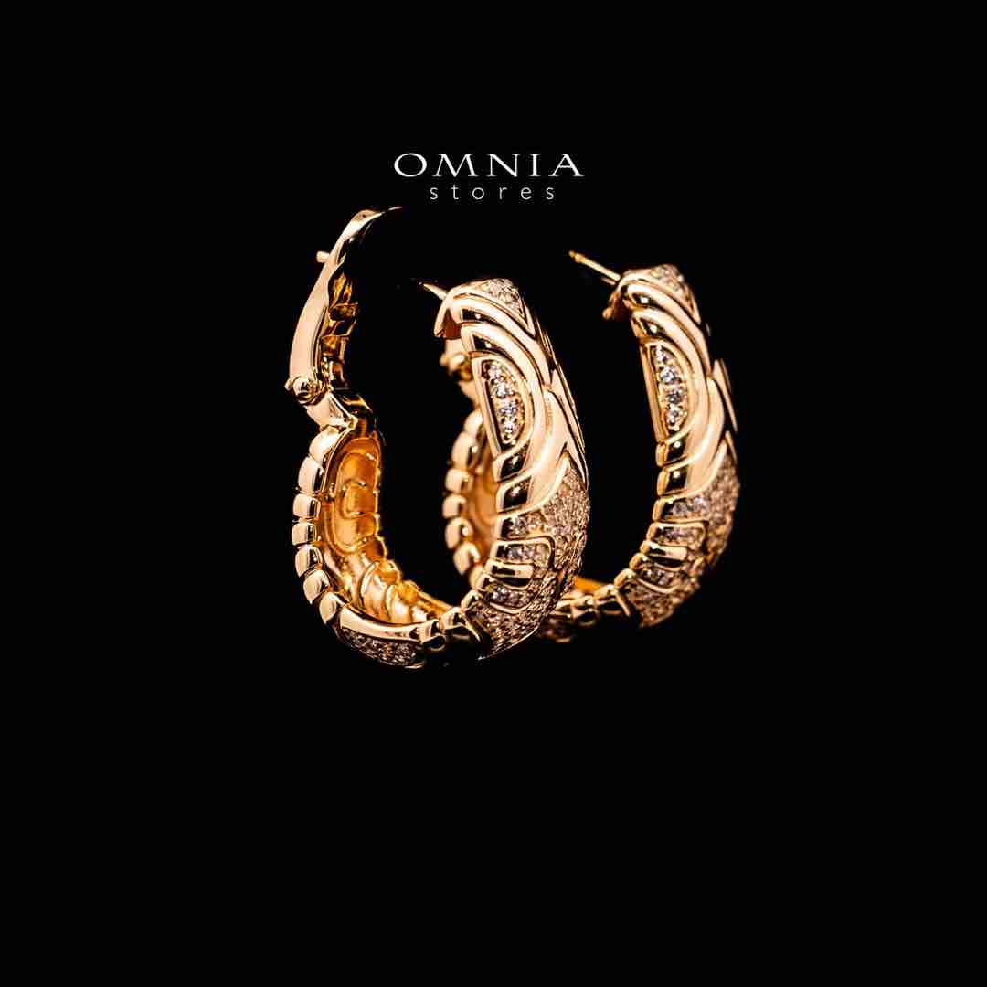 Omnia Hajar Golden Clip Earrrings Necklace in 925 Silver In High Quality Simulated Diamonds - Image 2