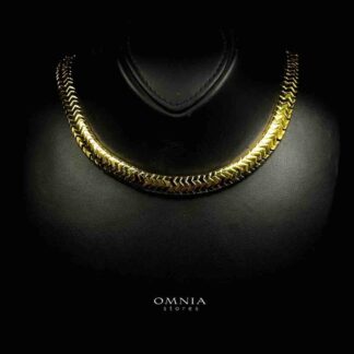 Omnia Afifa Golden Necklace in High-Quality Brass Plated
