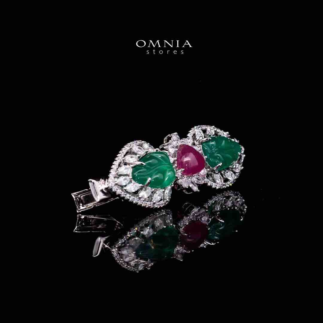 Omnia Aiza Multicolor Hair Clip In 925 Silver High Quality Lab Crafted Stones