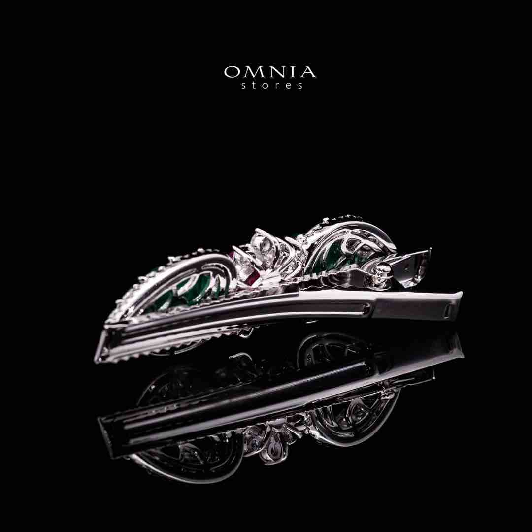 Omnia Aiza Multicolor Hair Clip In 925 Silver High Quality Lab Crafted Stones - Image 2
