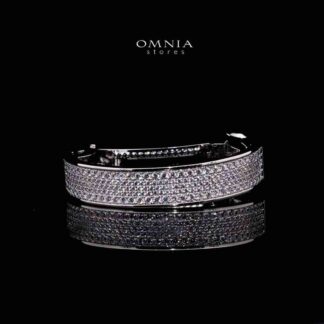 Omnia Anaan White Hair Clip In 925 Silver High Quality Lab Crafted Stones