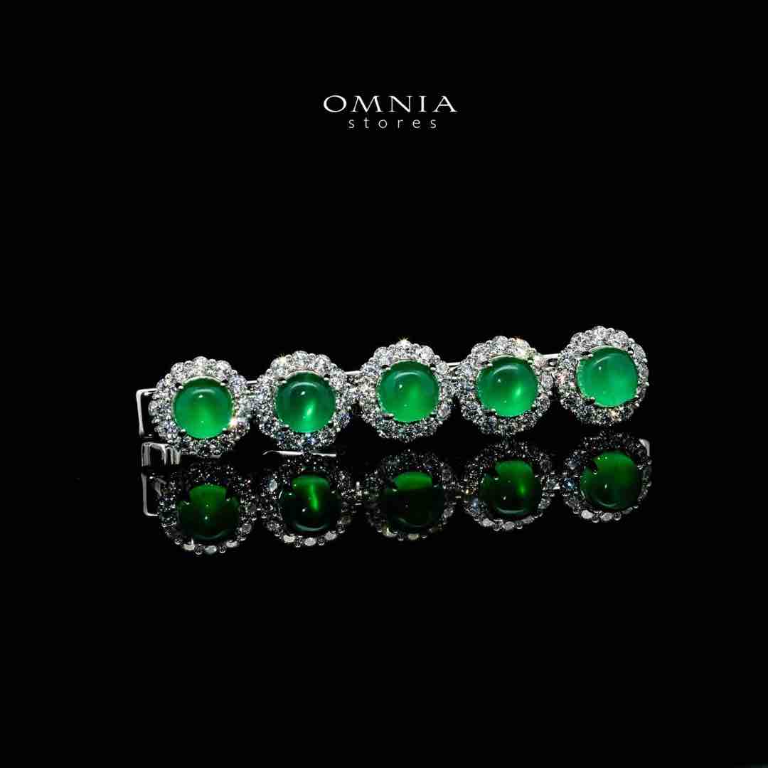 Omnia Anum Green Hair Clip In 925 Silver High Quality Lab Crafted Stones - Image 4