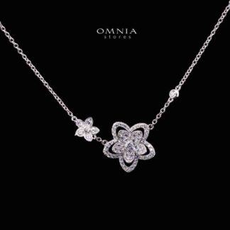 Omnia Saeeda White Star Pendant Necklace In 925 Silver High Quality Caertified Lab Crafted Stones