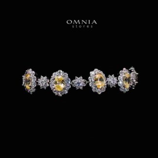 Omnia Intisaar Yellow Silver bracelet in 925 Silver with High-Quality Simulated Diamonds