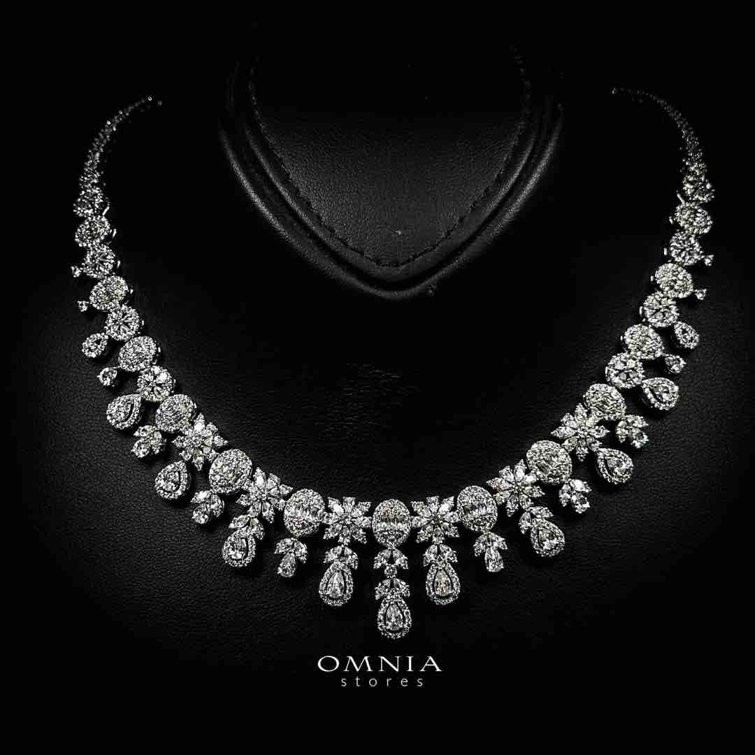 Omnia Trisha White Full set Accessories in High Quality Zircon Stone in Rhodium Plated - Image 2