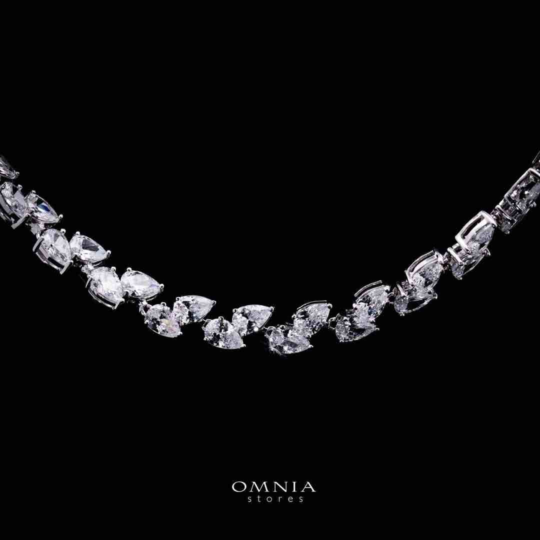 Omnia Naeema White Tennis Necklace, Earrings and Bracelet Set in 925 Silver with High Quality Simulated Diamonds - Image 2