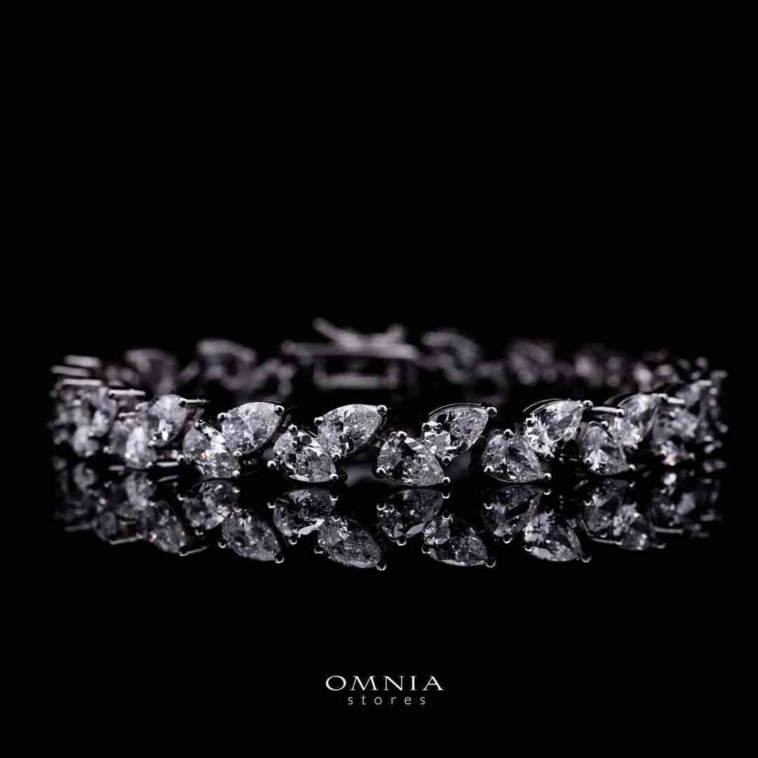 Omnia Naeema White Tennis Necklace, Earrings and Bracelet Set in 925 Silver with High Quality Simulated Diamonds - Image 4