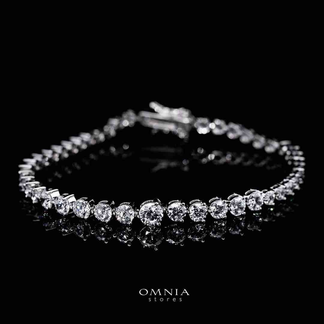 Omnia Nafeesa White Tennis Necklace, Earrings and Bracelet Set in 925 Silver with High Quality Simulated Diamonds - Image 3