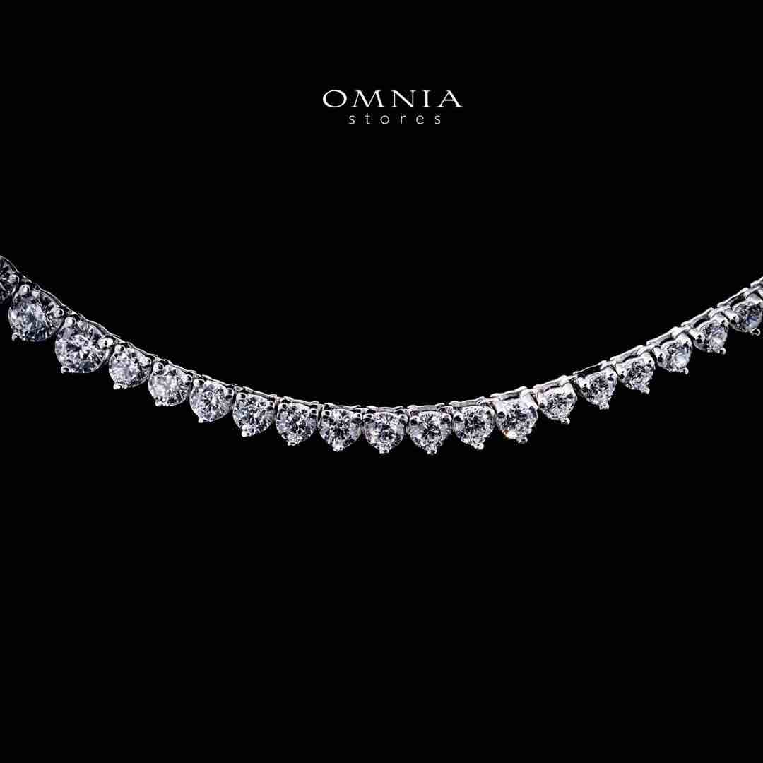 Omnia Nazaaha White Heart Tennis Necklace, Earrings and Bracelet Set in 925 Silver with High Quality Simulated Diamonds - Image 3