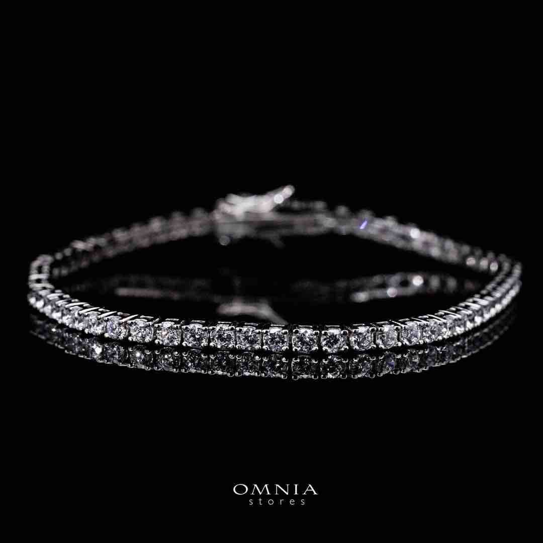 Omnia Raneeya White Tennis Necklace, Earrings and Bracelet Set in 925 Silver with High Quality Simulated Diamonds 2.5mm - Image 5