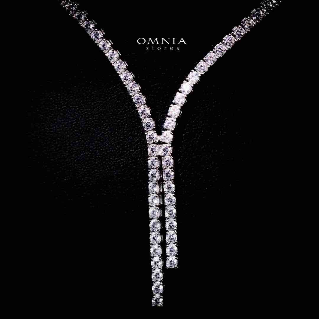 Omnia Ruwayda White Tennis Necklace, Earrings and Bracelet Set in 925 Silver with High Quality Simulated Diamonds 2.5mm - Image 4
