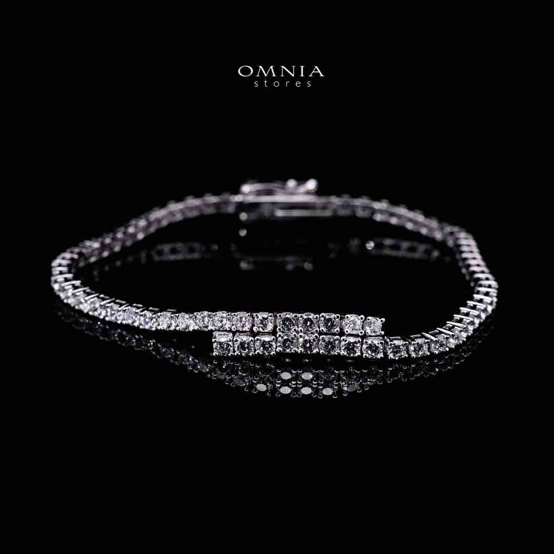 Omnia Ruwayda White Tennis Necklace, Earrings and Bracelet Set in 925 Silver with High Quality Simulated Diamonds 2.5mm - Image 5