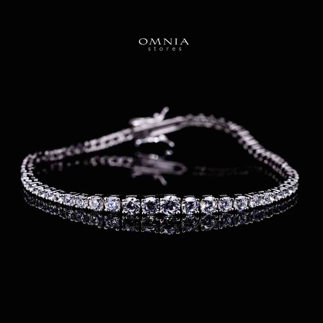 Omnia Zoya White Tennis Necklace, Earrings and Bracelet Set in 925 Silver with High Quality Simulated Diamonds - Image 4
