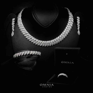 Omnia Mina Luxury White Bridal Full Set in High Quality Zircon Stone Rhodium Plated