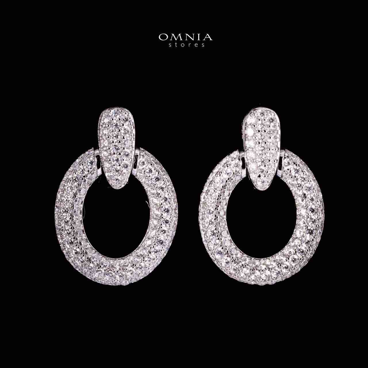 Omnia Selin Silver Stud Earrings Set in 925 Silver With High Quality White Moissanite Stones - Image 2