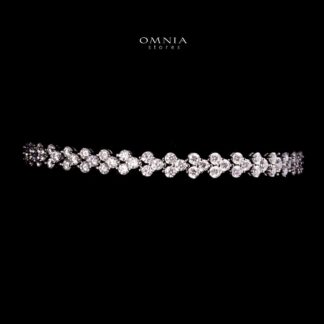 Omnia Nasiya White Silver Bracelet in 925 Silver with High-Quality Moissanite Stones