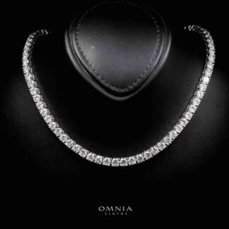 Omnia Mayada Tennis Necklace 925 Silver in GRA Certifited High Quality White Moissanite Stone 5mm