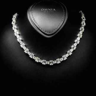 Omnia Nayra White Necklace In 925 Silver With High Quality Lab Crafted Stones