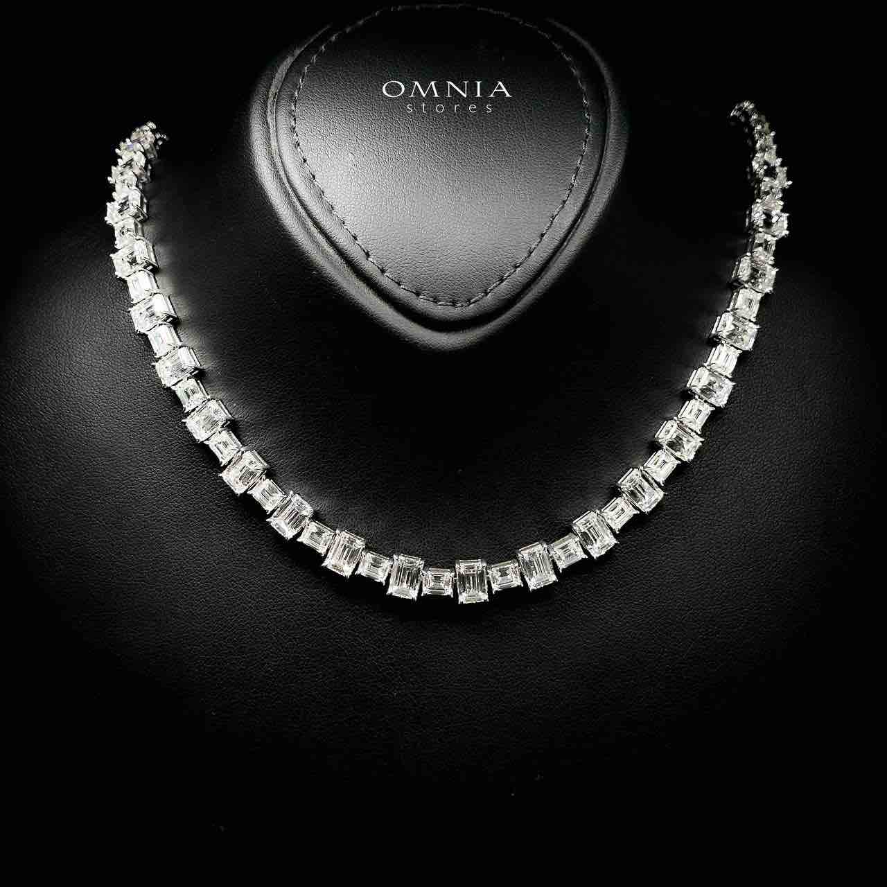 Omnia Nayra White Necklace In 925 Silver With High Quality Lab Crafted Stones - Image 3