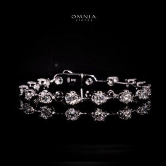 Omnia Mahdiya White Bracelet In 925 Silver With High Quality Lab Crafted Stones
