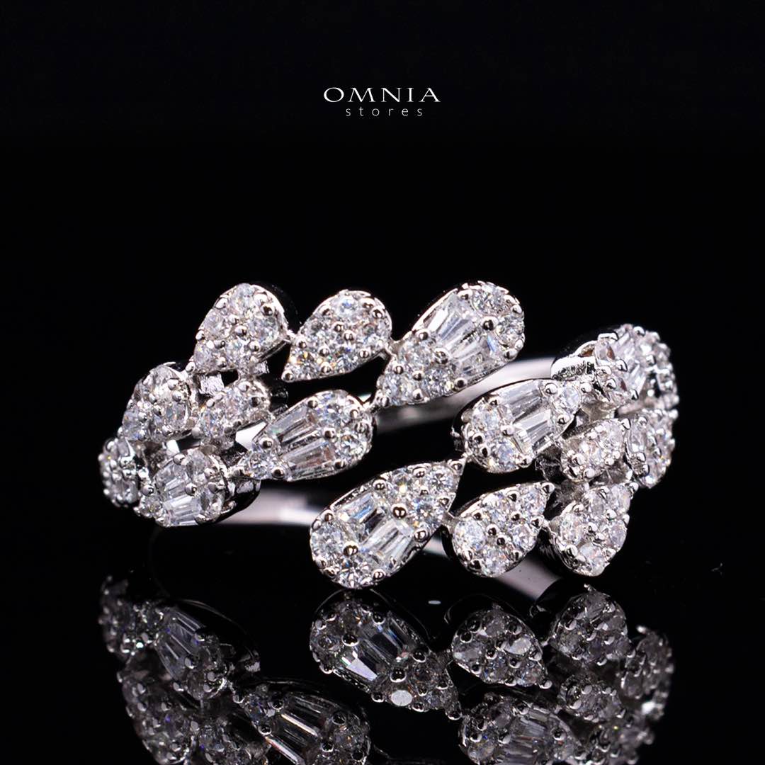 Omnia Nasiha Luxury Bridal White Full Set in High Quality Zircon Stone Rhodium Plated - Image 5