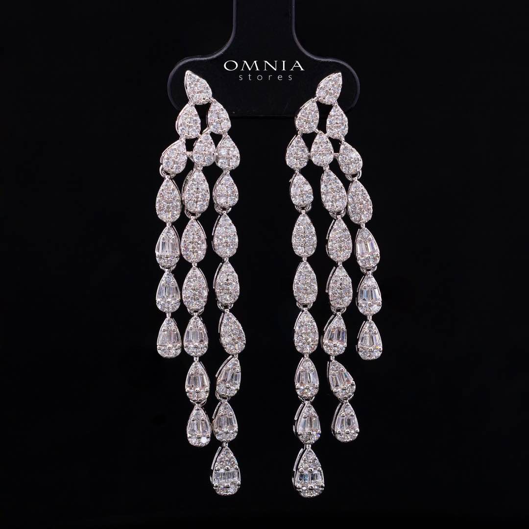 Omnia Nasiha Luxury Bridal White Full Set in High Quality Zircon Stone Rhodium Plated - Image 6