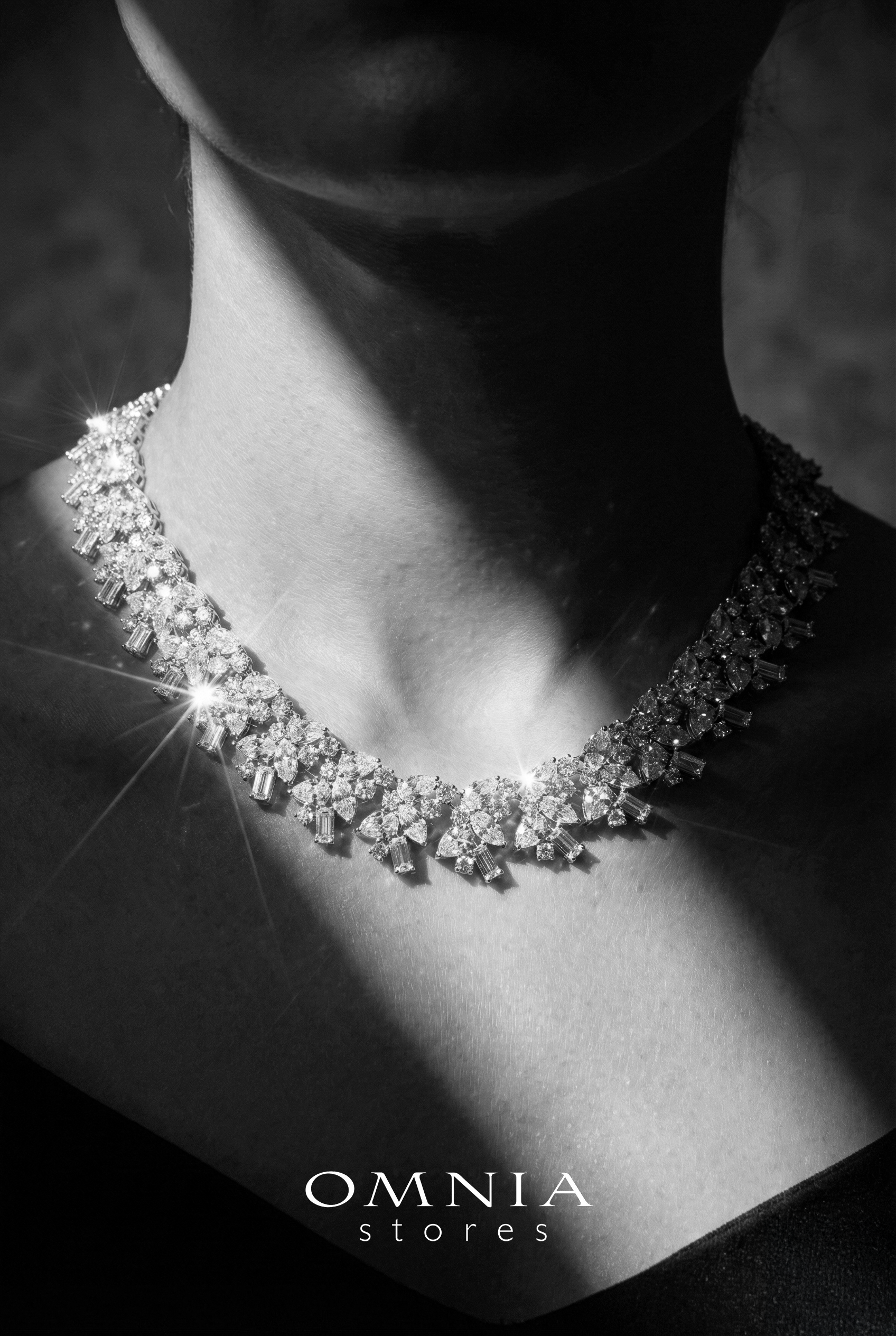 Omnia Farheen White Necklace In 925 Silver High Quality Caertified Lab Crafted Stones - Image 2