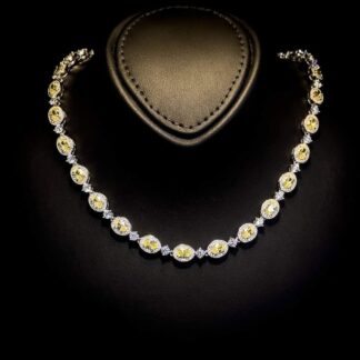Omnia Asiya Yellow Necklace 925 Silver In High Quality Simulated diamonds