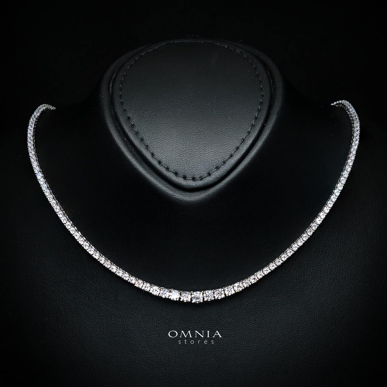 Omnia Zoya White Tennis Necklace, Earrings and Bracelet Set in 925 Silver with High Quality Simulated Diamonds - Image 2