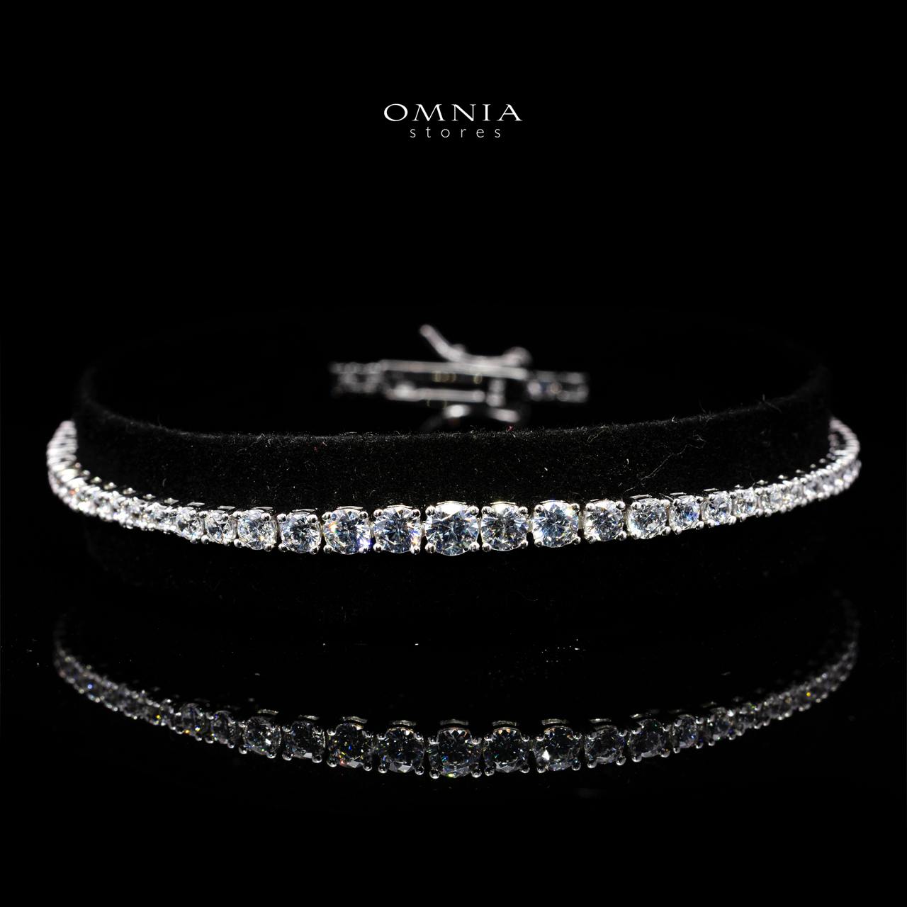 Omnia Zoya White Tennis Necklace, Earrings and Bracelet Set in 925 Silver with High Quality Simulated Diamonds - Image 3