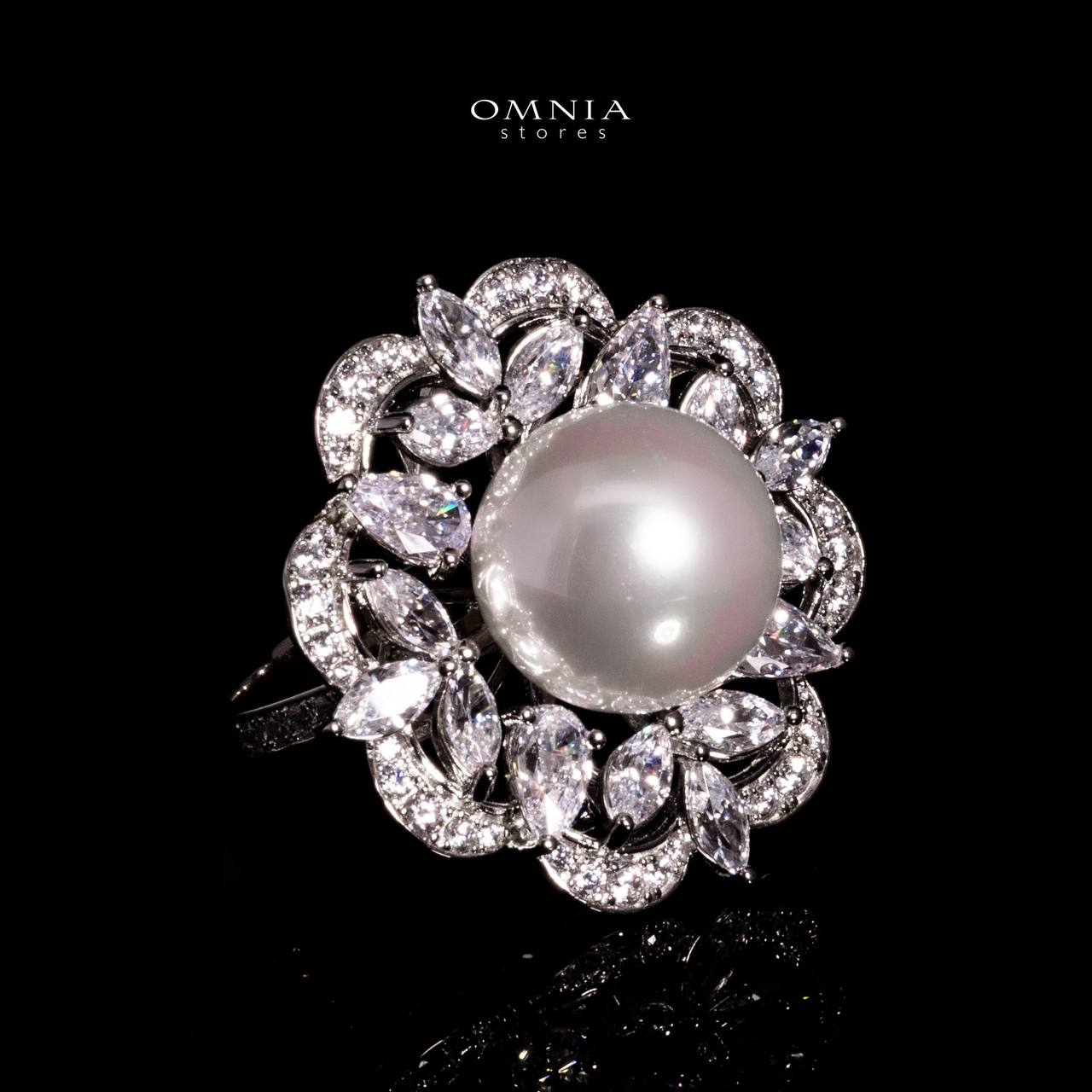 Omnia Alaya Silver Pearl Ring In 925 Silver With High Quality Lab Crafted Stones - Image 3