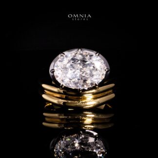 Omnia Aayra Gold Ring In 925 Silver With High Quality Lab Crafted Stones