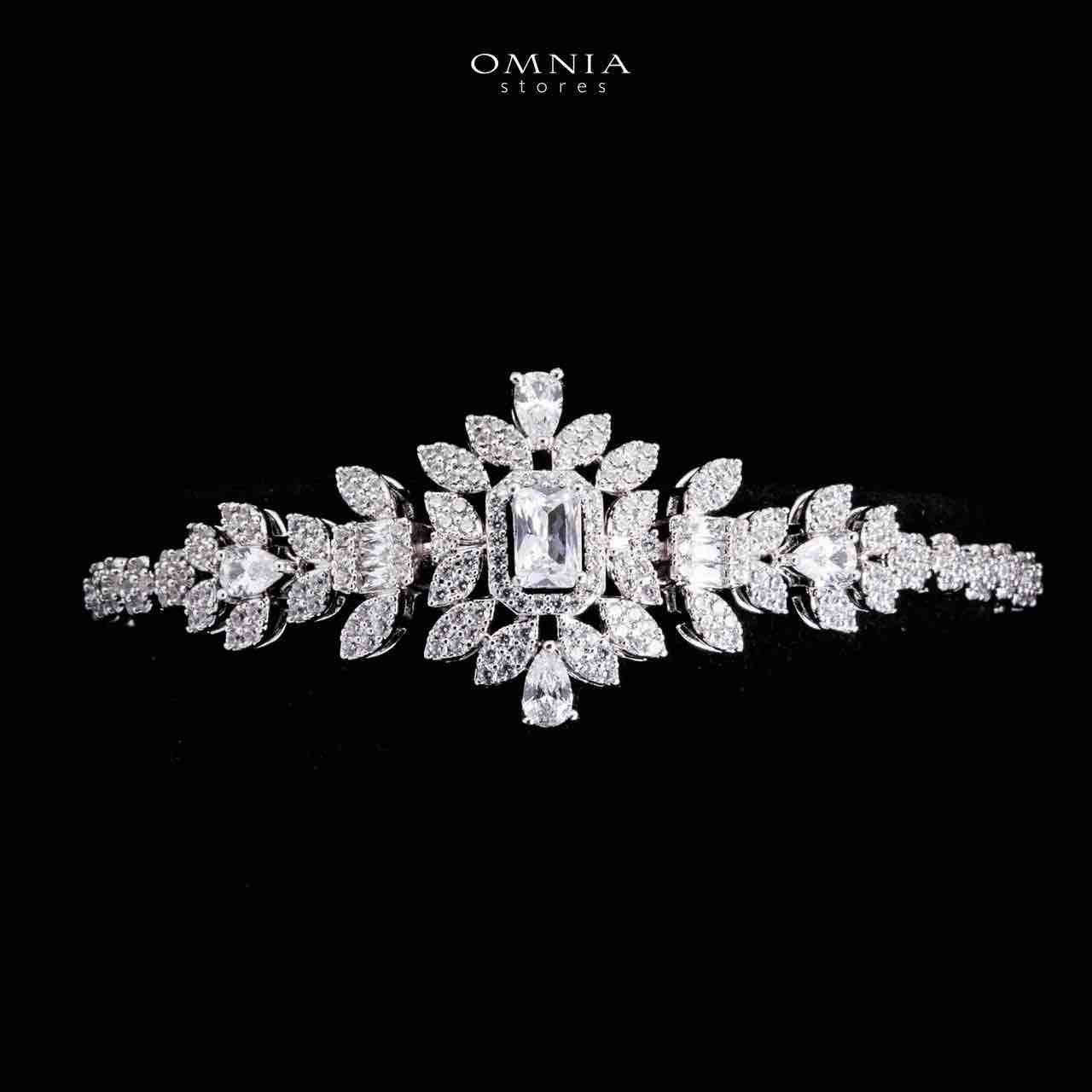 Omnia Kaila White Luxury Bridal Full Set in High Quality Zircon Stone in Rhodium Plated - Image 4