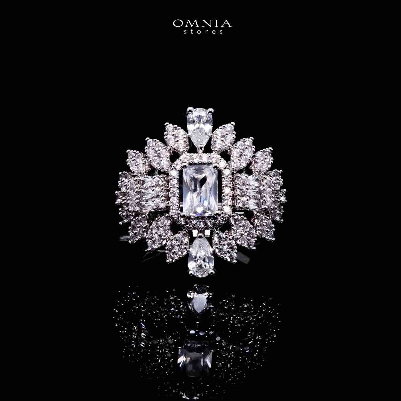 Omnia Kaila White Luxury Bridal Full Set in High Quality Zircon Stone in Rhodium Plated - Image 3