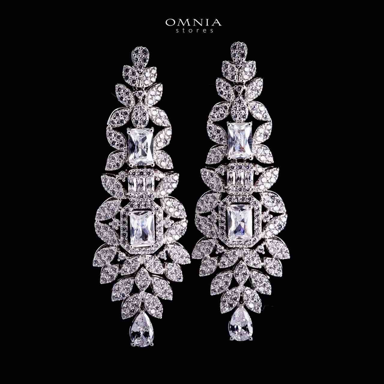 Omnia Kaila White Luxury Bridal Full Set in High Quality Zircon Stone in Rhodium Plated - Image 6
