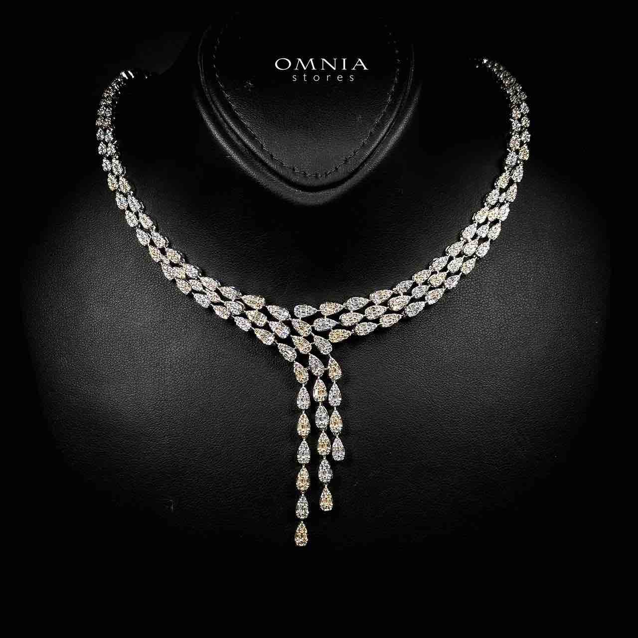 Omnia Nasiha Luxury Bridal Gold and White Full Set in High Quality Zircon Stone Rhodium Plated - Image 2