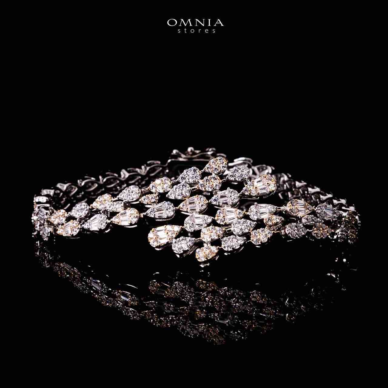 Omnia Nasiha Luxury Bridal Gold and White Full Set in High Quality Zircon Stone Rhodium Plated - Image 4