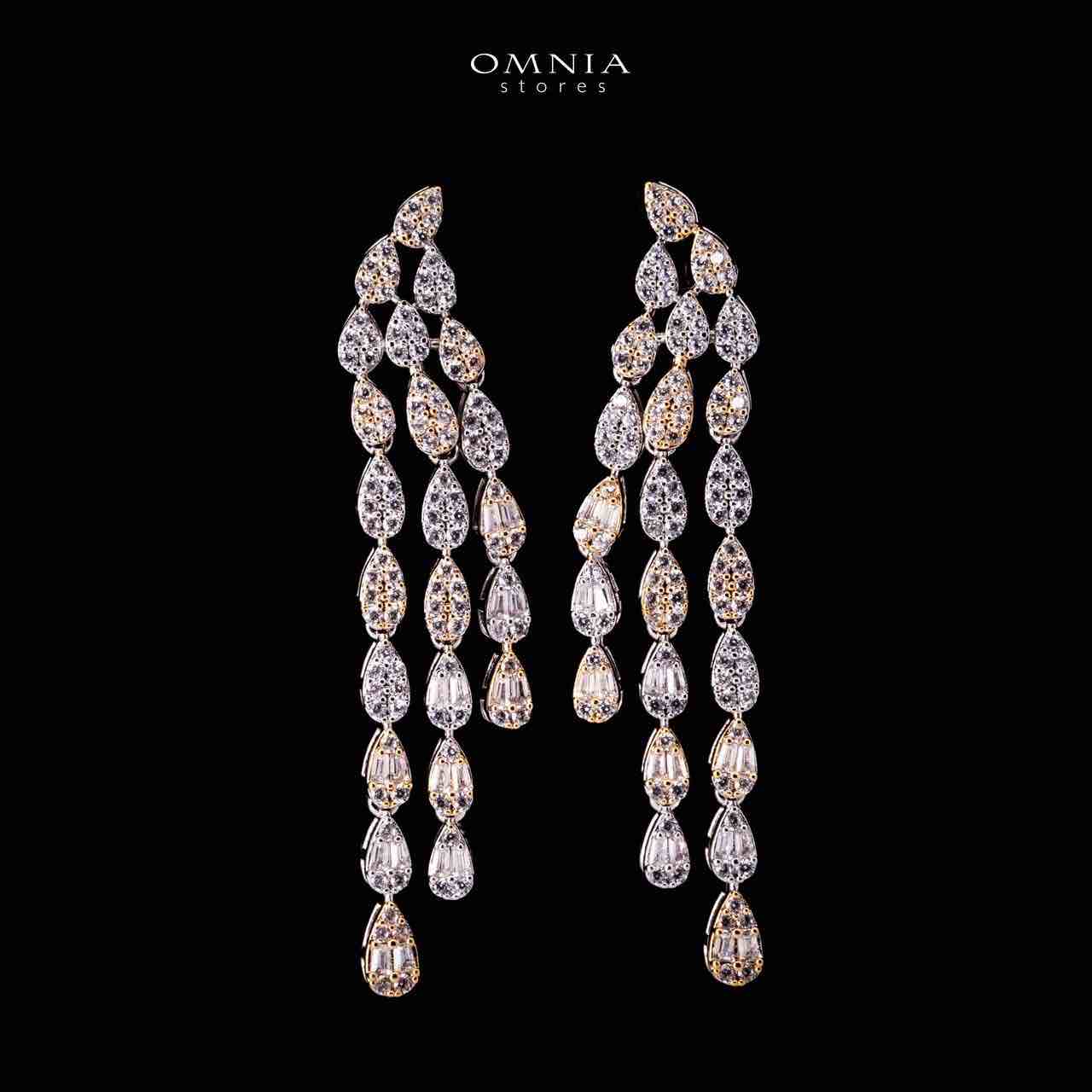 Omnia Nasiha Luxury Bridal Gold and White Full Set in High Quality Zircon Stone Rhodium Plated - Image 5