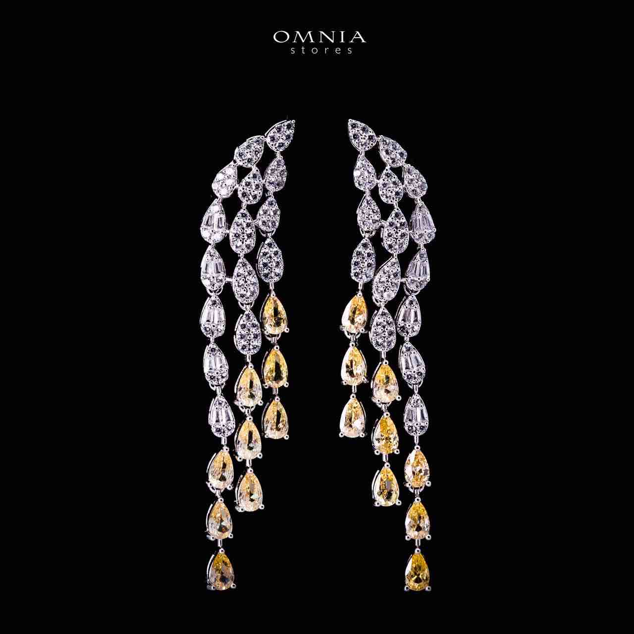Omnia Senna Luxury Bridal Yellow Full Set in High Quality Zircon Stone Rhodium Plated - Image 5