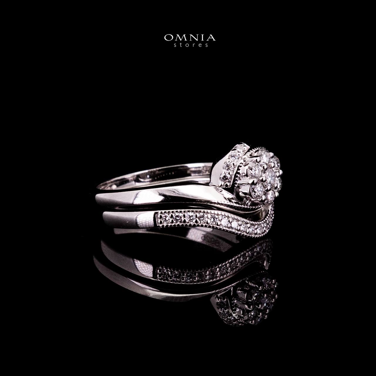 Omnia Sariya White Silver Ring 925 Silver in High Quality Lab Grown Stones - Image 5