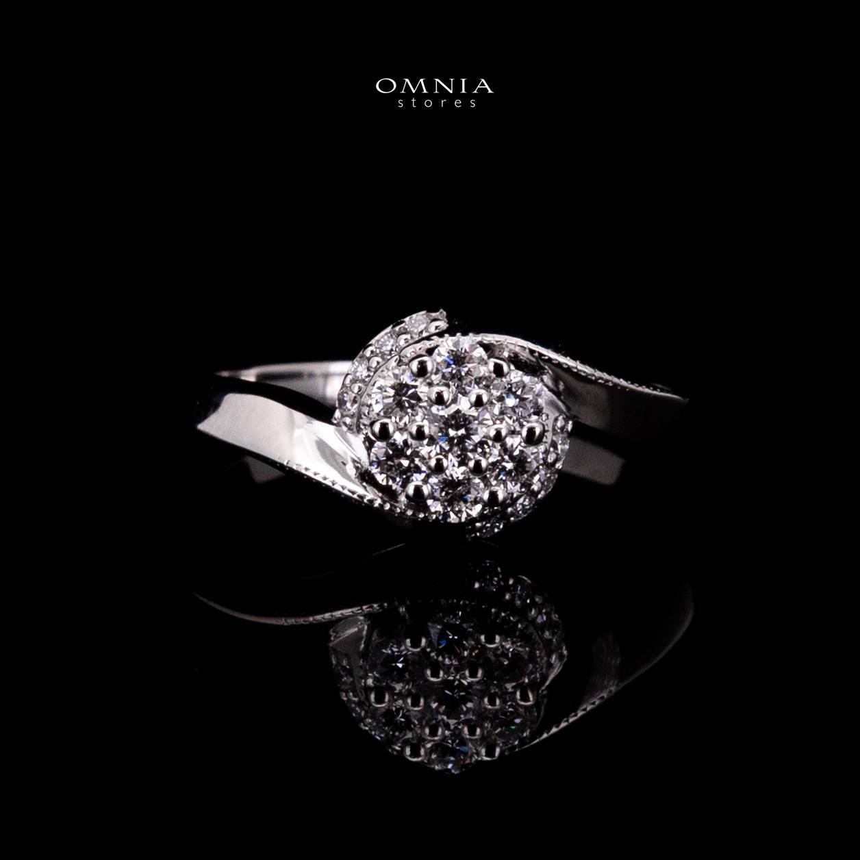 Omnia Sariya White Silver Ring 925 Silver in High Quality Lab Grown Stones - Image 3