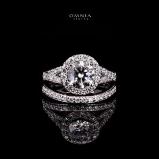 Omnia Mayar White Ring 925 Silver High Quality IGI Certifited High Quality Lab Grown Stones 1.3ct