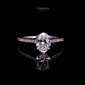 Omnia Sadia White Ring 925 Silver High Quality IGI Certifited High Quality Lab Grown Stones 1.50ct
